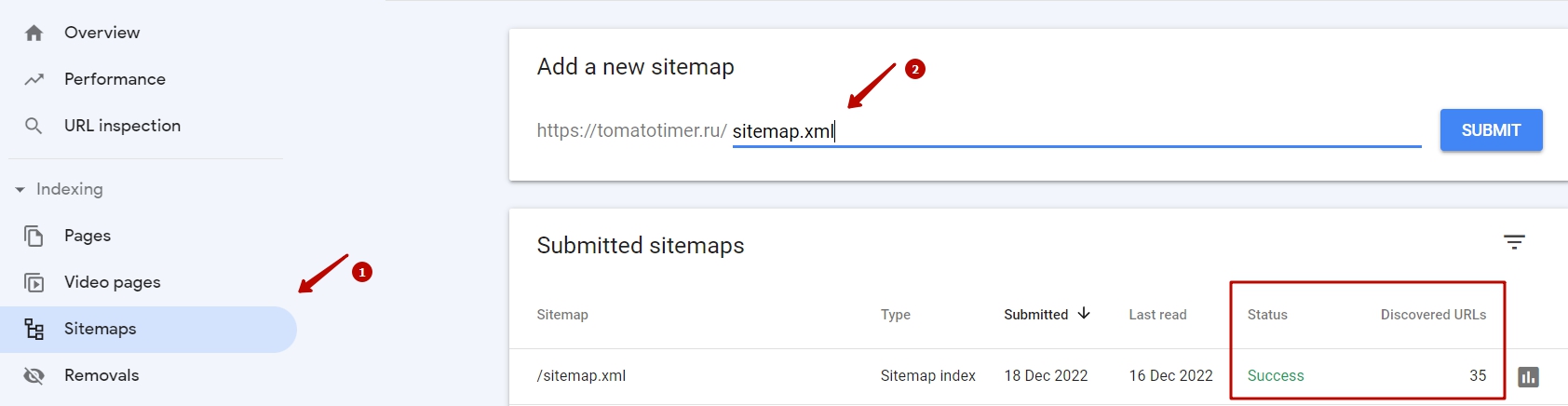 add sitemap to Google Search Console