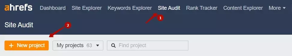 ahrefs settings for finding orphan pages