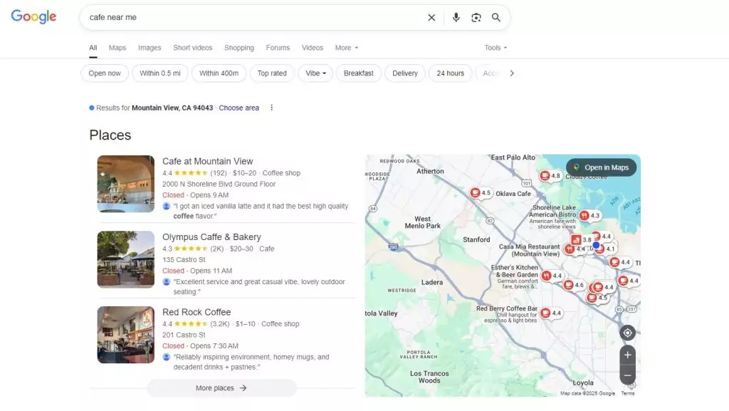 Google 3-Pack output