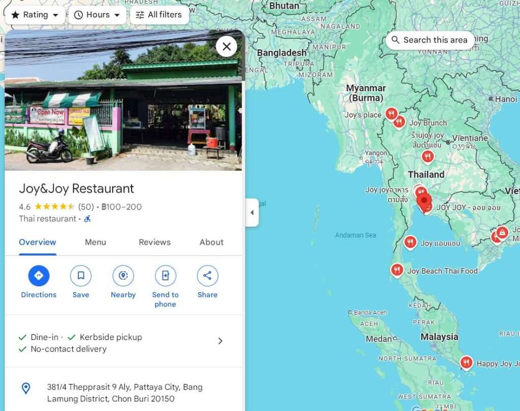 thai restaurant profile