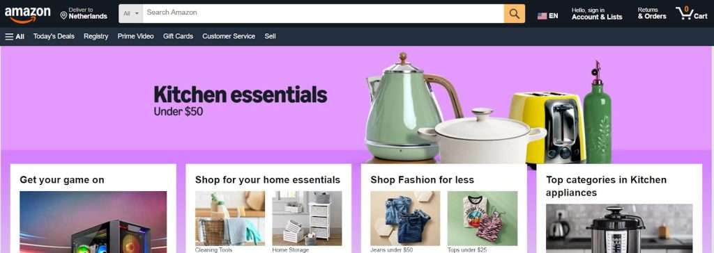 search interface amazon