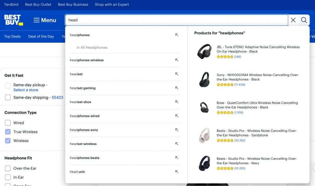 product type Search